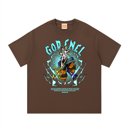 Enel "Thunder God of Skypeia" the Goro Goro No Mi Fruit Eater Front & Back DTF Print Essential Cotton T-Shirt