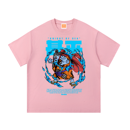 Jinbei "the Knight of the Sea" Front & Back DTF Print Essential Cotton T-Shirt