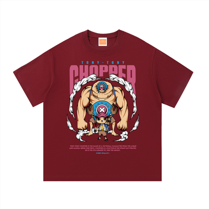 Tony Tony Chopper Front & Back DTF Print Essential Cotton T-Shirt