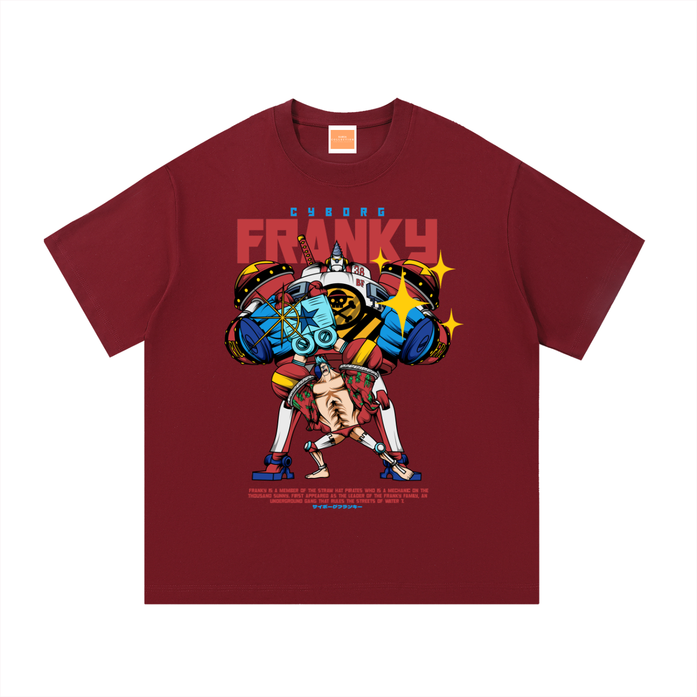 Franky "The Cyborg Shipwright" Front & Back DTF Print Essential Cotton T-Shirt