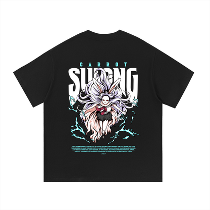 Carrot "the rabbit mink warrior beast tribe" Sulong Full-Moon Transformation Front & Back DTF Print Essential Cotton T-Shirt