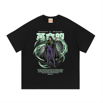 Monkey D. Dragon The Revolution Supreme Commander Front & Back DTF Print Essential Cotton T-Shirt