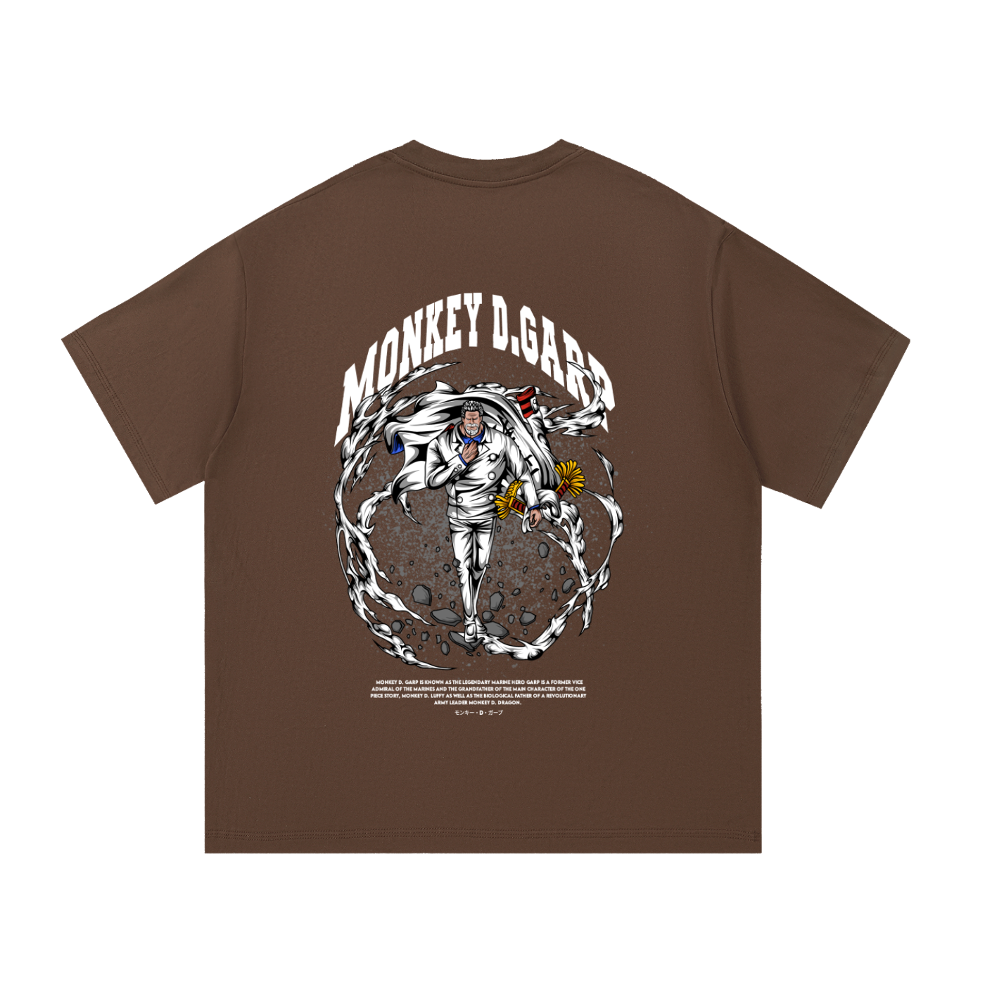 Monkey D. "Garp the Fist" Marine Vice Admiral Front & Back DTF Print Essential Cotton T-Shirt