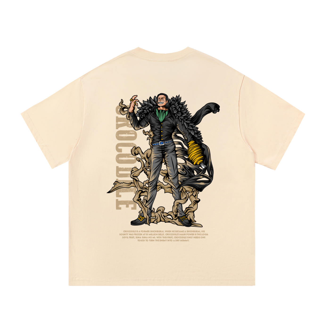 Mr. 0 Crocodile the Dessert King Front & Back DTF Print Essential Cotton T-Shirt