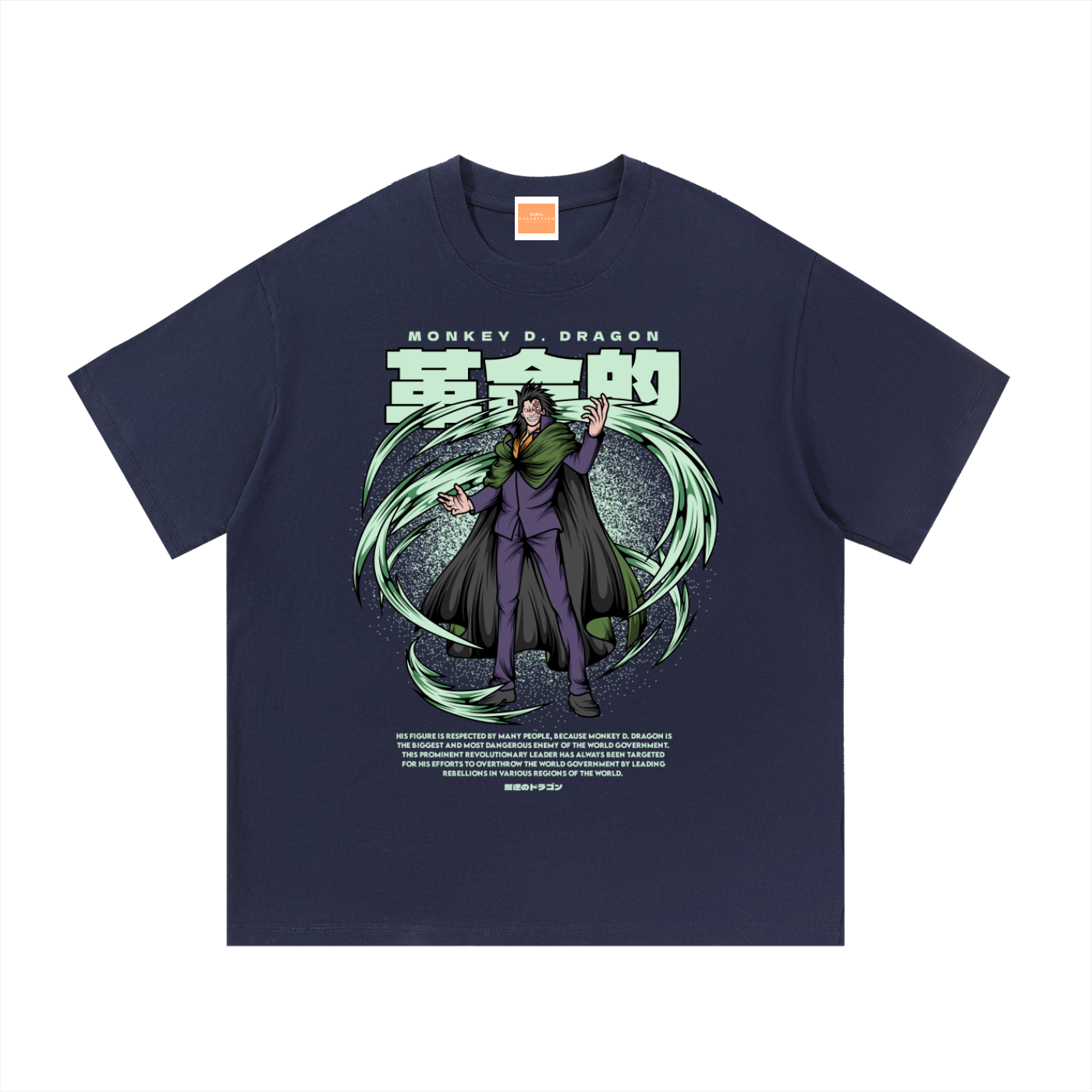 Monkey D. Dragon The Revolution Supreme Commander Front & Back DTF Print Essential Cotton T-Shirt