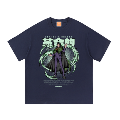 Monkey D. Dragon The Revolution Supreme Commander Front & Back DTF Print Essential Cotton T-Shirt