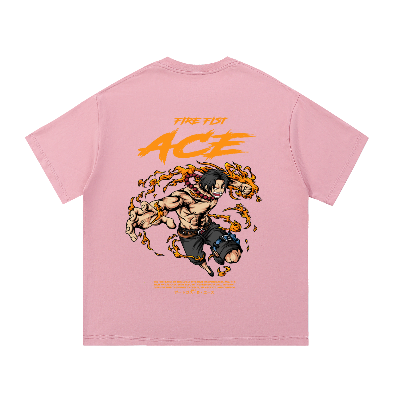 Portgas D. Ace Front & Back DTF Print Essential Cotton T-Shirt