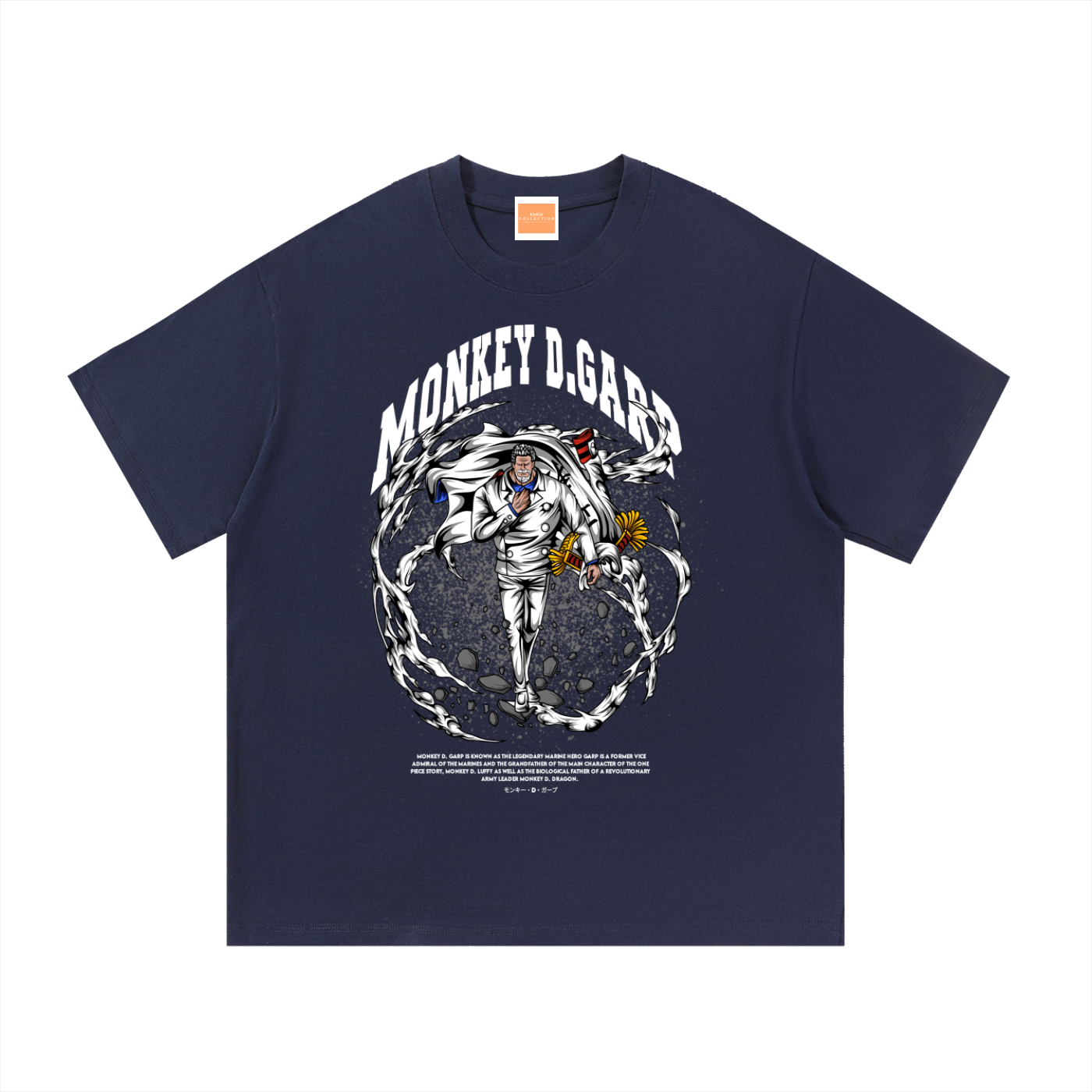 Monkey D. "Garp the Fist" Marine Vice Admiral Front & Back DTF Print Essential Cotton T-Shirt