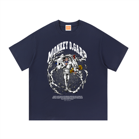 Monkey D. "Garp the Fist" Marine Vice Admiral Front & Back DTF Print Essential Cotton T-Shirt