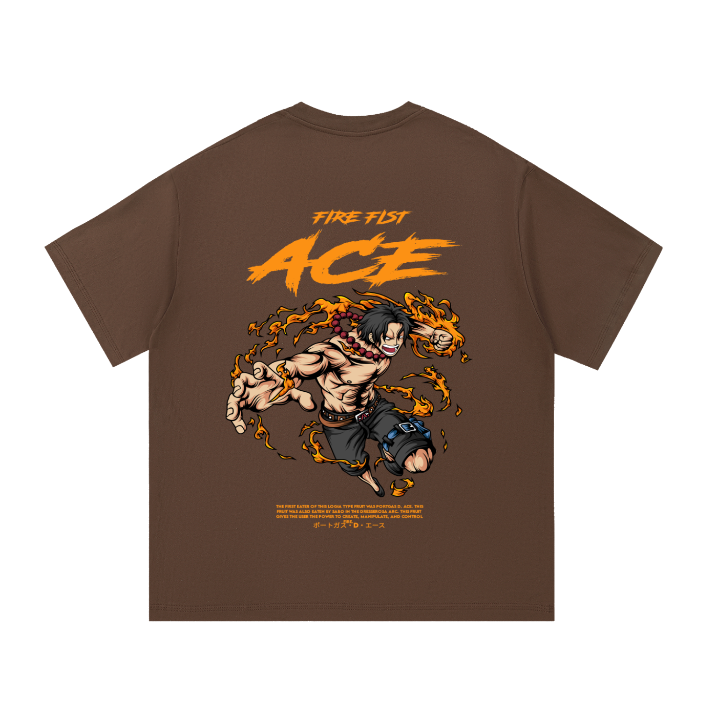 Portgas D. Ace Front & Back DTF Print Essential Cotton T-Shirt