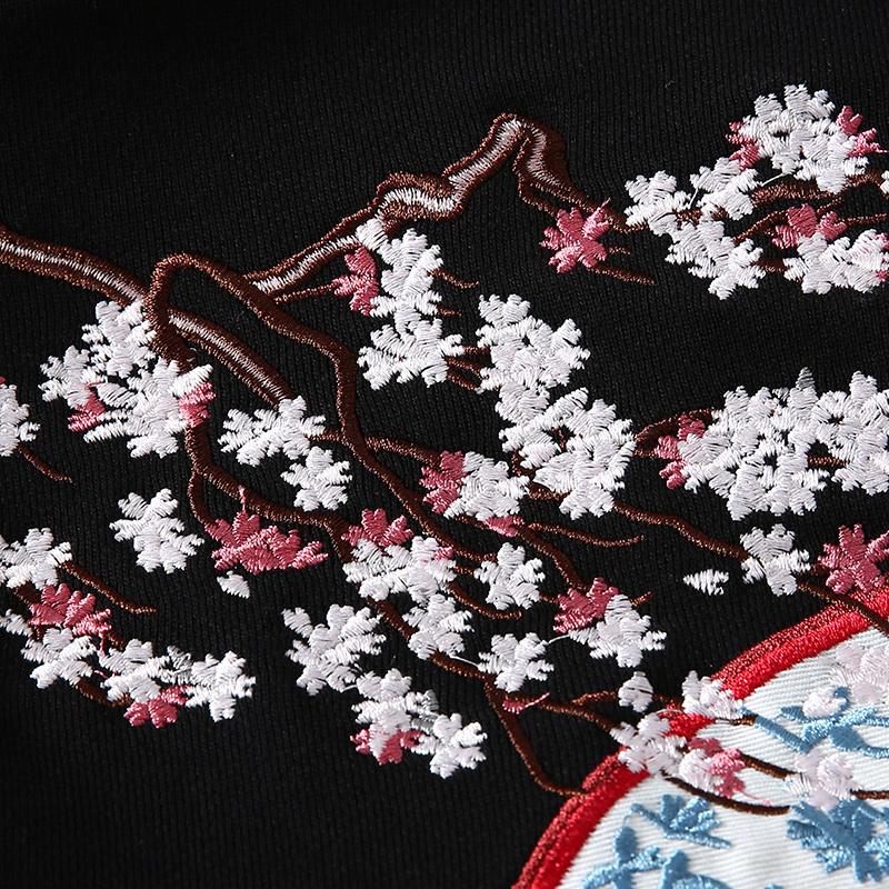Goldfish Embroidered Sukajan Black Hoodie – Japanese Symbol of Good Fortune