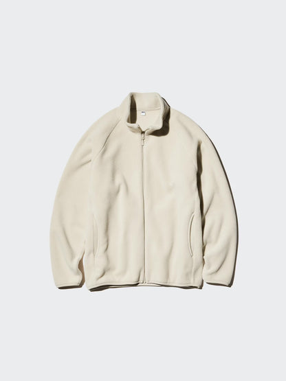 Hiruzen Sarutobi “The Third Hokage” Fleece Full-Zip Beige Embroidered Jacket