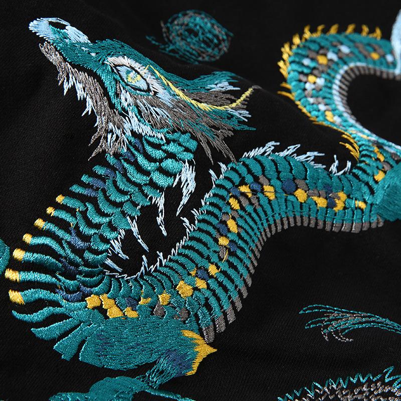 Teal Dragon Embroidered Hoodie – Symbol of Power, Spring & Self-Mastery