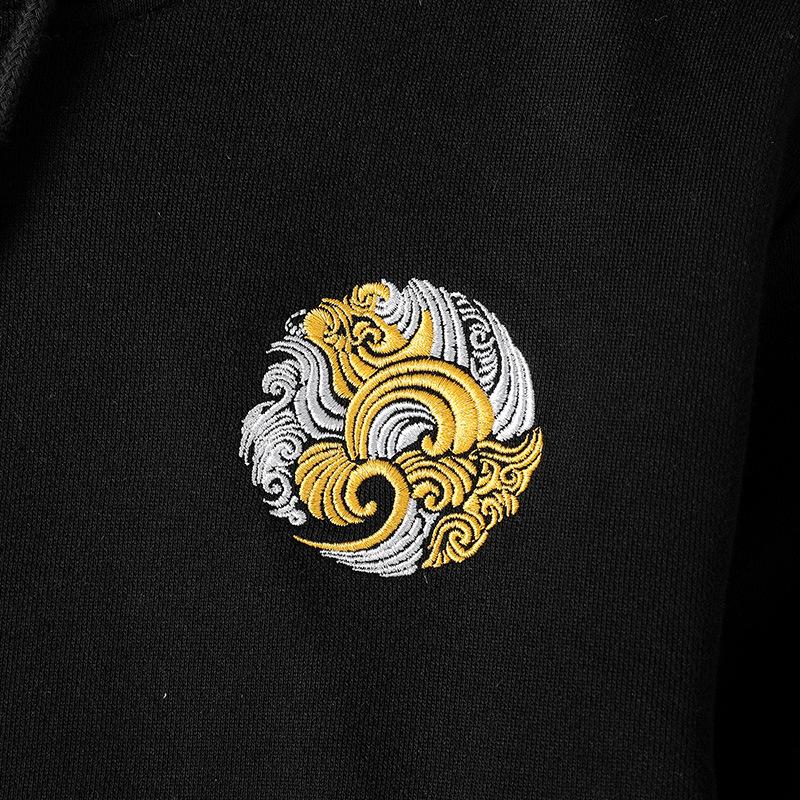 Green Dragon Sleeves Embroidered Hoodie – Regal Power & Eastern Elegance