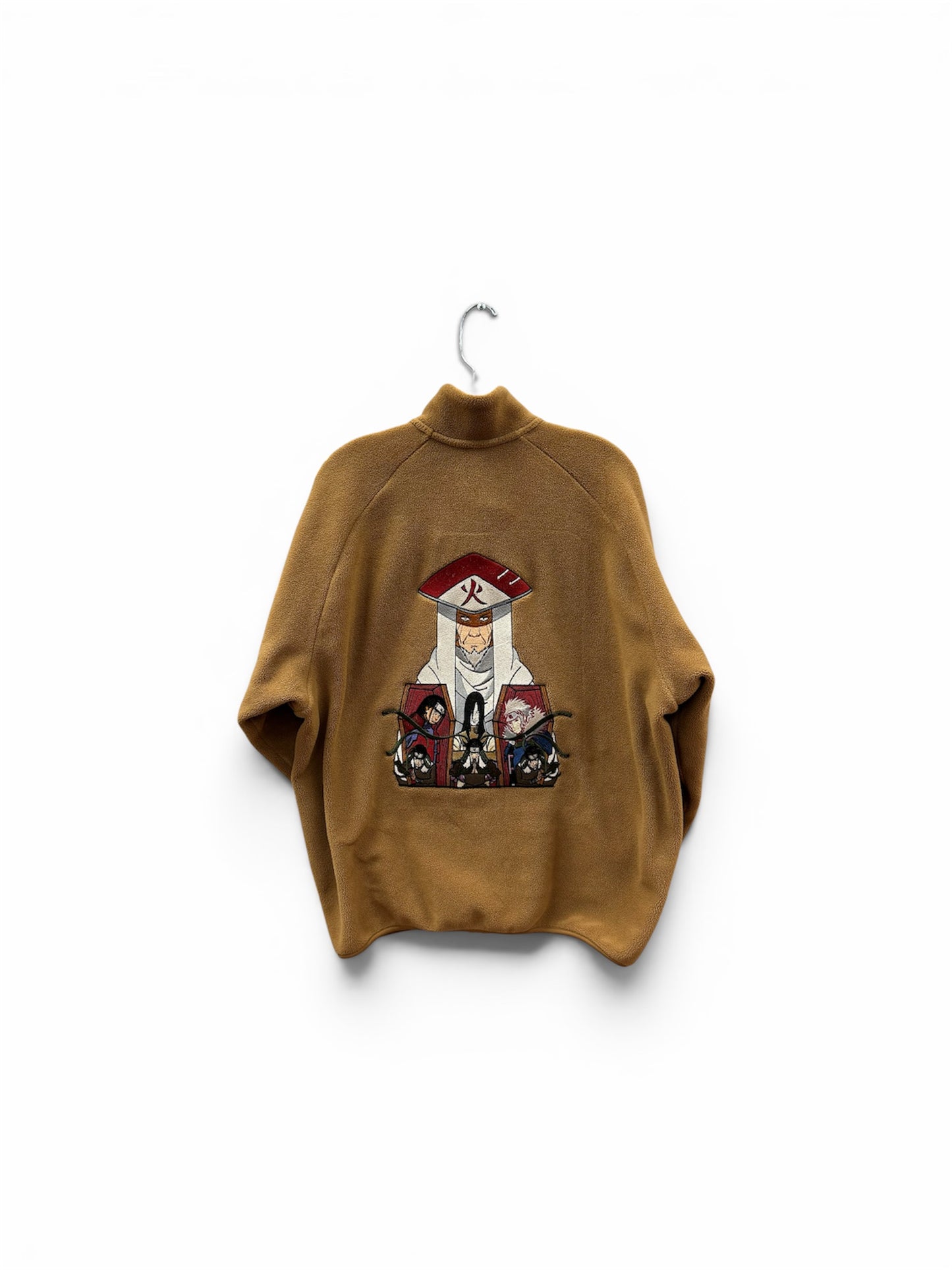 Sarutobi "The 3rd Hokage" vs. Orochimaru Brown Embroidered Fleece Full-Zip Jacket
