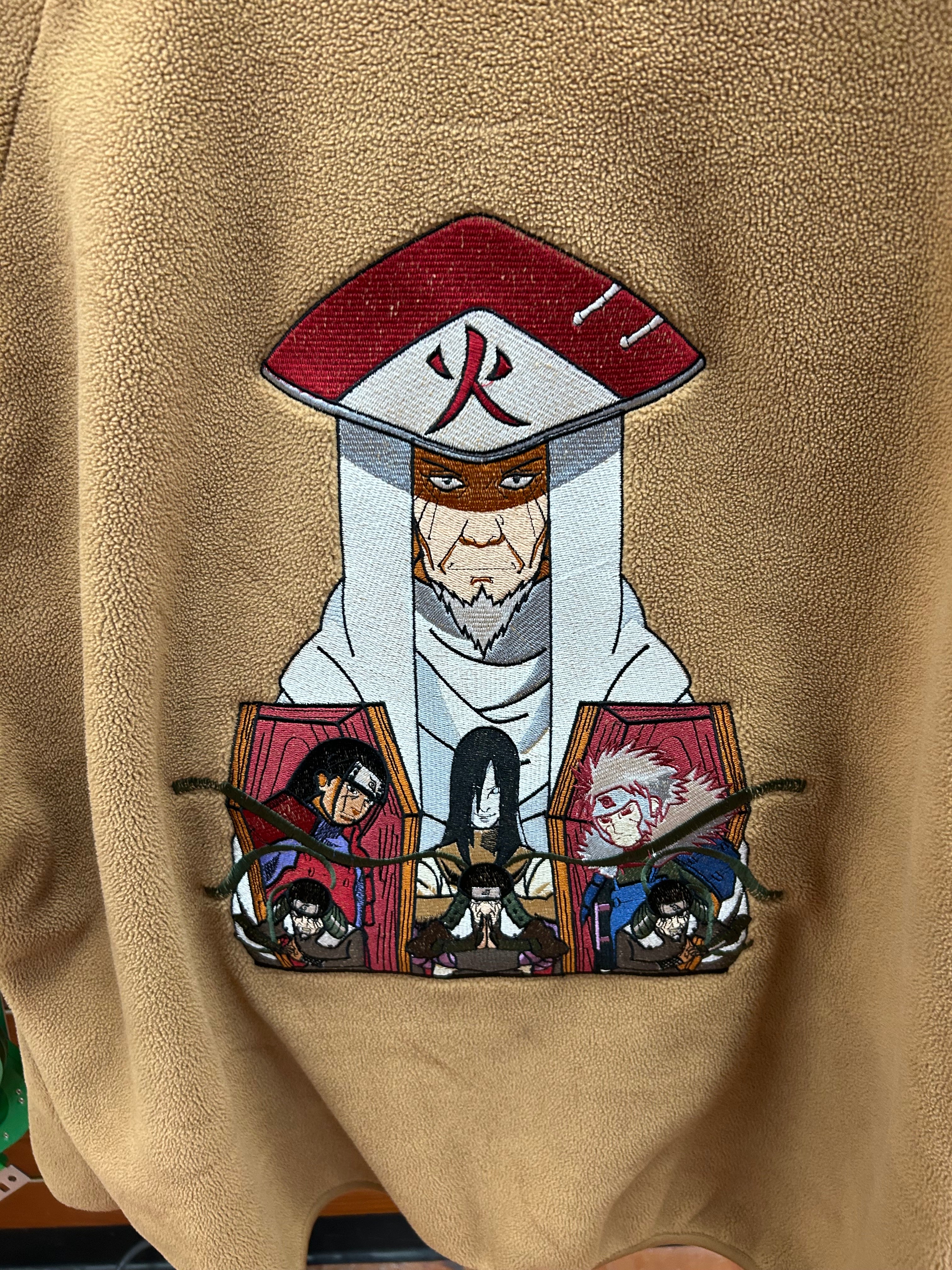 Sarutobi vs Orochimaru Embroidered Fleece Jacket | Anime