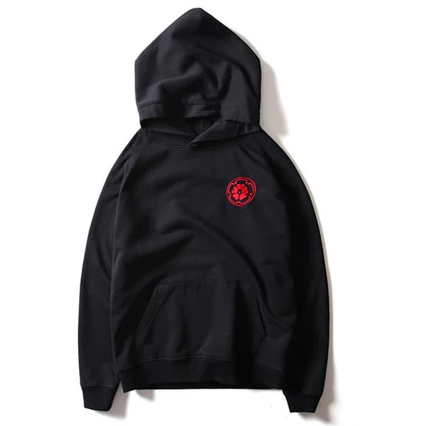 The Success Embroidered Black Hoodie – Bold Koi Leap for Ambition & Power
