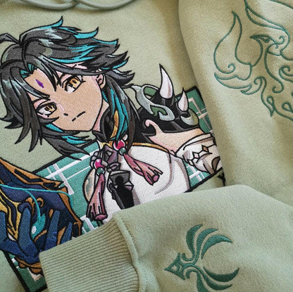 Xiao "Endless Suffering" Anime Embroidered Hoodie Collection - GENUINE AUTHENTIC BRAND LLC  